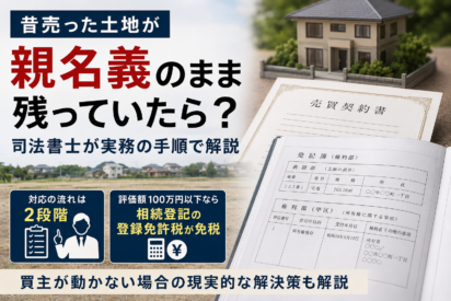 昔売った土地が親名義のまま残っていたら？司法書士が実務の手順で解説