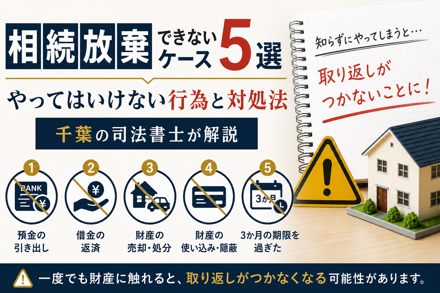 相続放棄できないケースとやってはいけない行為について解説するイメージ