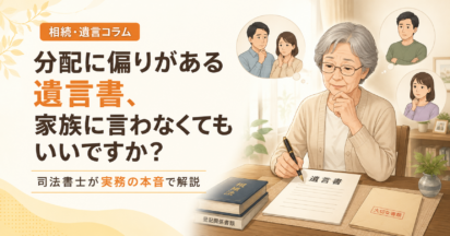 分配に偏りがある遺言書、家族に言わなくてもいいですか？司法書士が実務の本音で解説